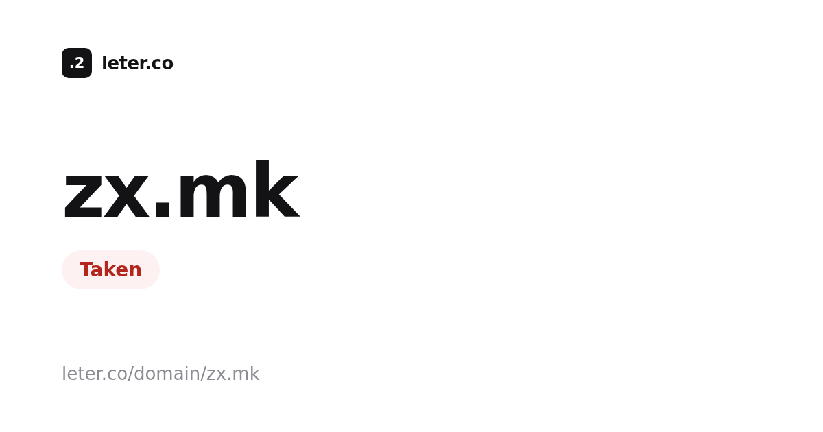 zx.mk — domain is taken, see similar names · leter.co