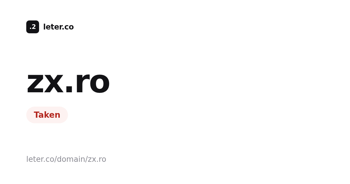 zx.ro — domain is taken, see similar names · leter.co